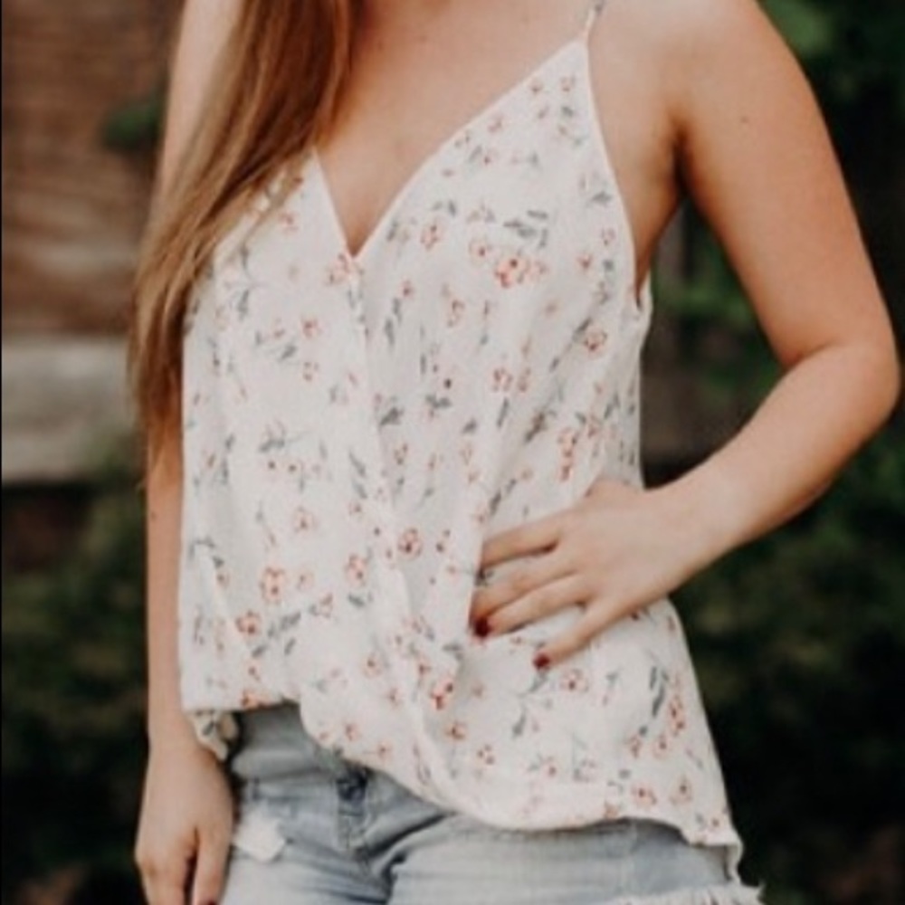 White floral tank top